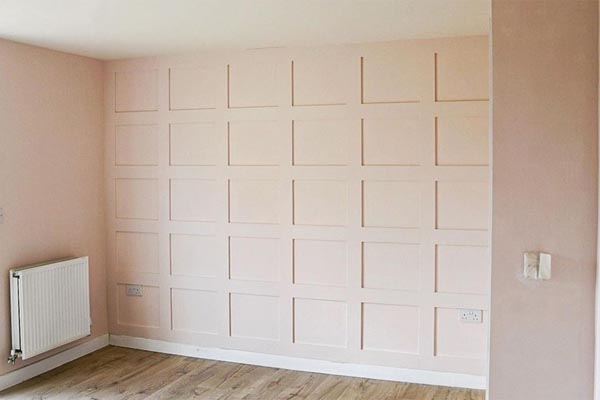 Pink square panelling